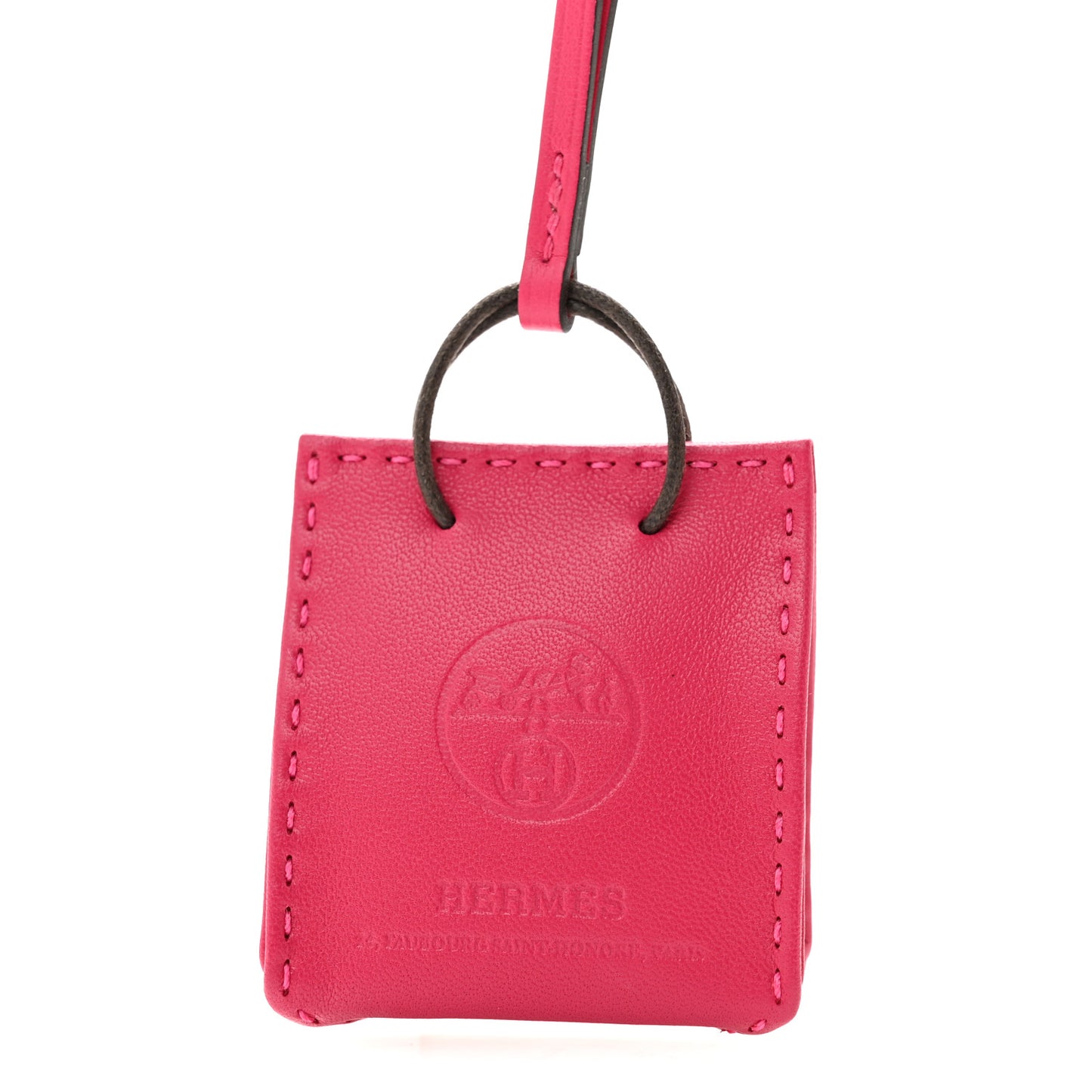 Milo Lambskin Swift Shopping Bag Charm Rose Mexico