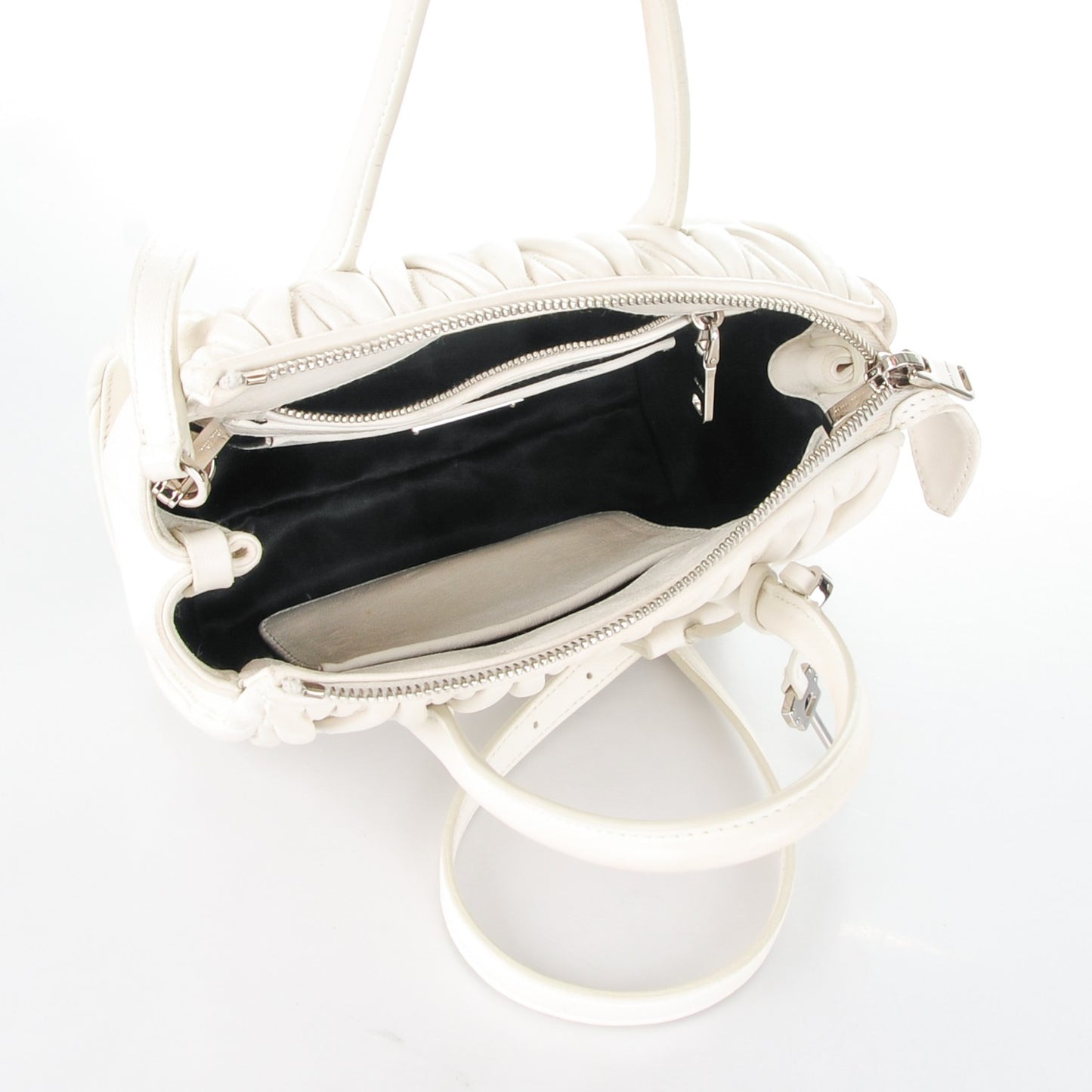 Nappa Matelasse Lux Mini Crossbody Tote Bianco