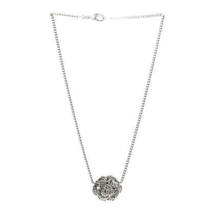 Chanel Strass CC Camellia Necklace Silver 3 of 5