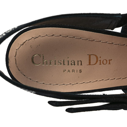 Christian Dior Mesh Plumetis Crystal Ribbon J'Adior Slingback 100mm Pumps 38.5 Black 7 of 10
