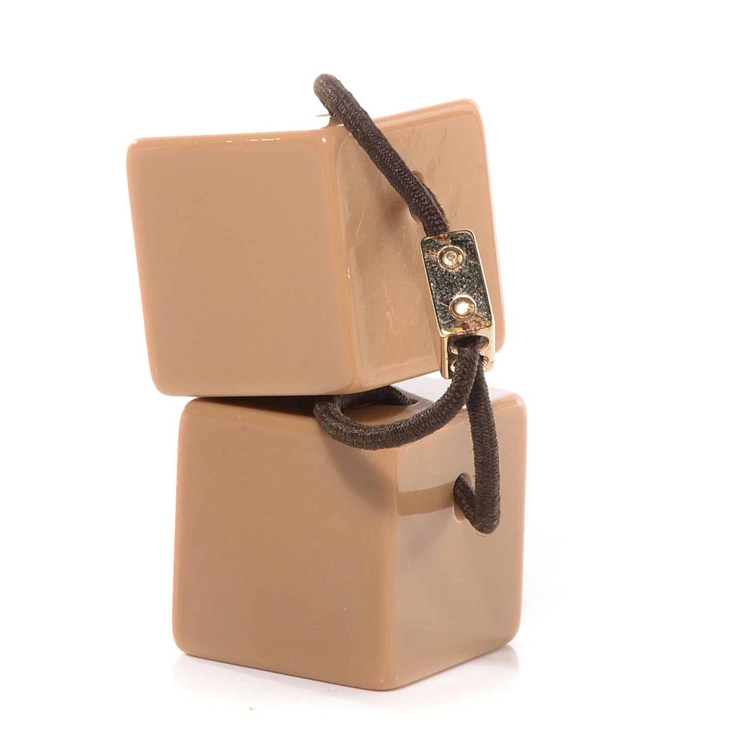 Resin Monogram Hair Cubes Beige