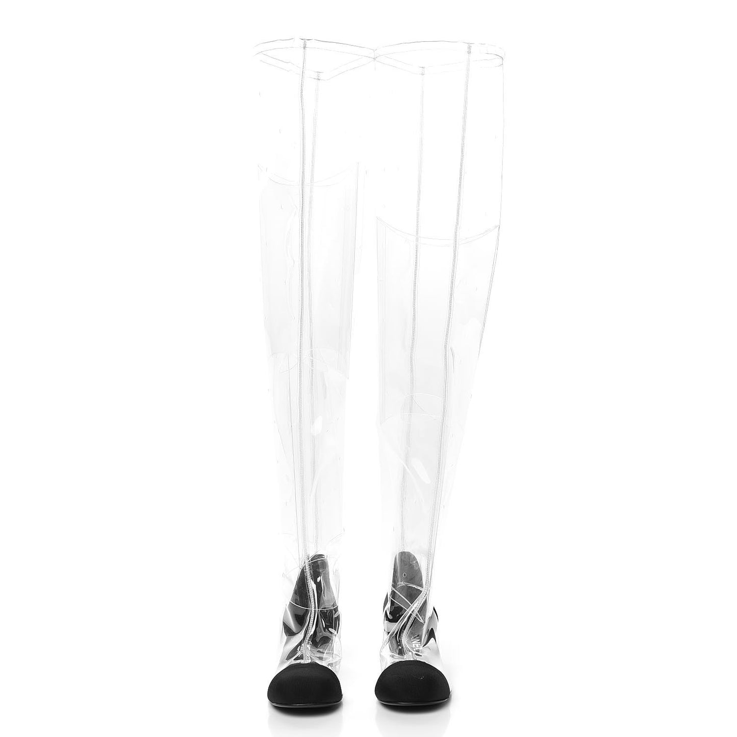 PVC Grosgrain High Boots 36.5 Transparent Black