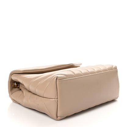 Saint Laurent Calfskin Y Quilted Monogram Small Loulou Chain Satchel Dark Beige 4 of 12