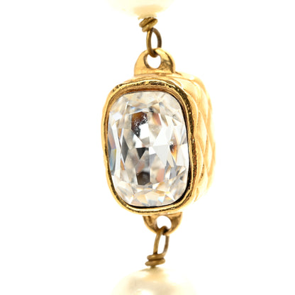 Chanel Pearl Crystal Long Necklace Gold 4 of 6