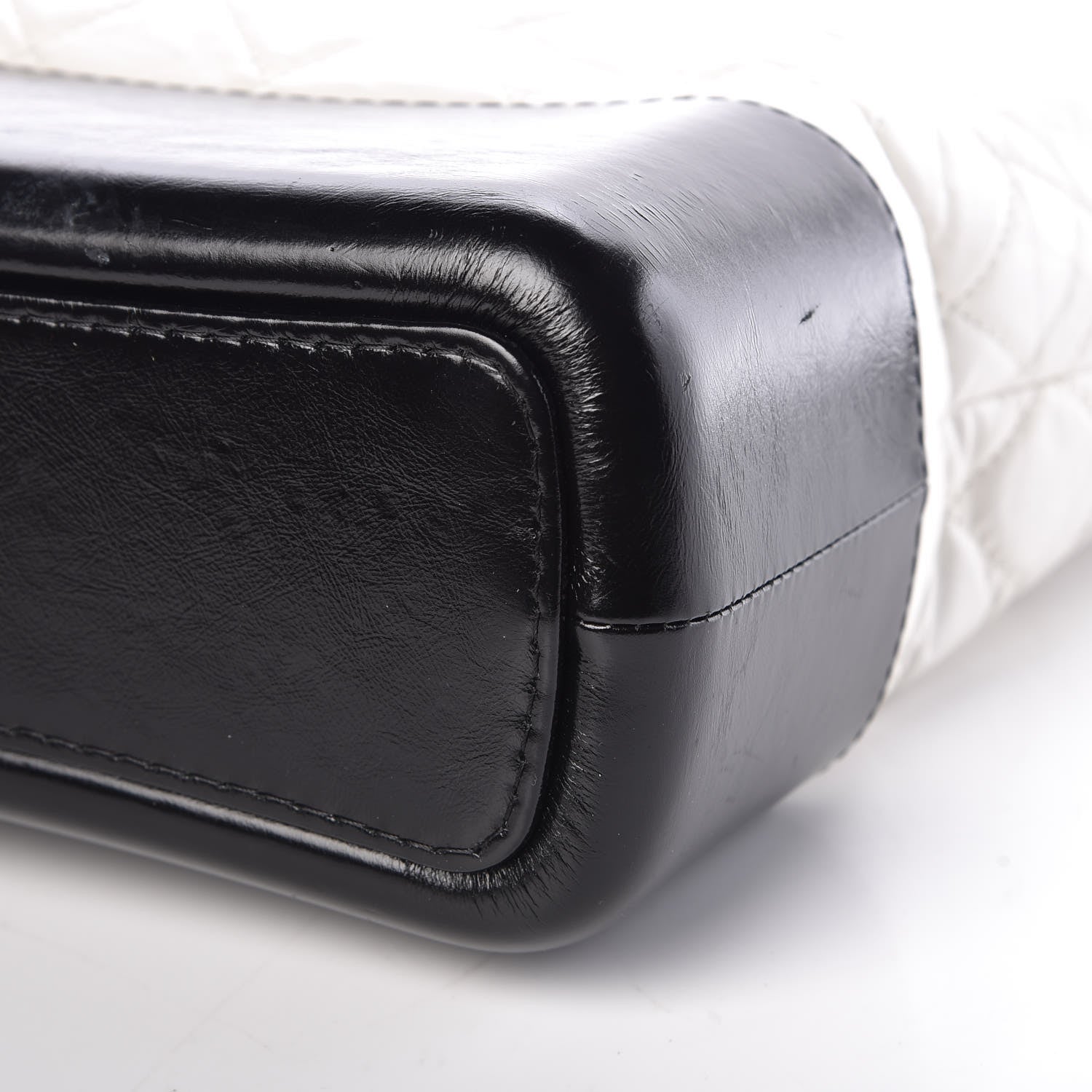 Chanel Aged Calfskin Quilted Medium Gabrielle Hobo Black White 6 of 12