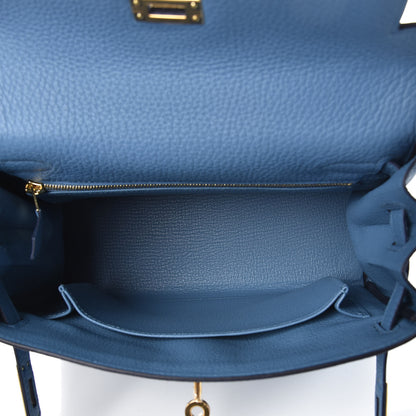 Hermes Togo Kelly Retourne 25 Azur 7 of 31