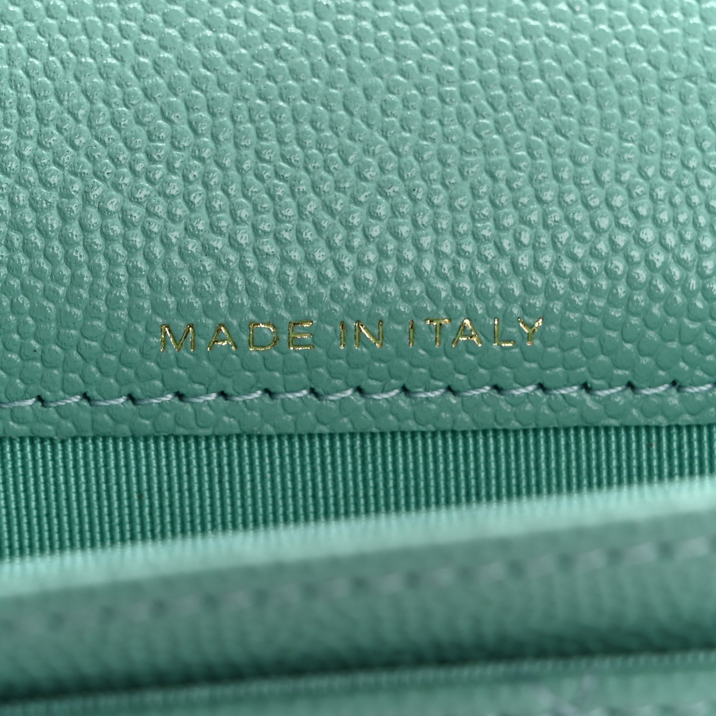 Caviar Quilted Flap Card Holder Wallet Light Green