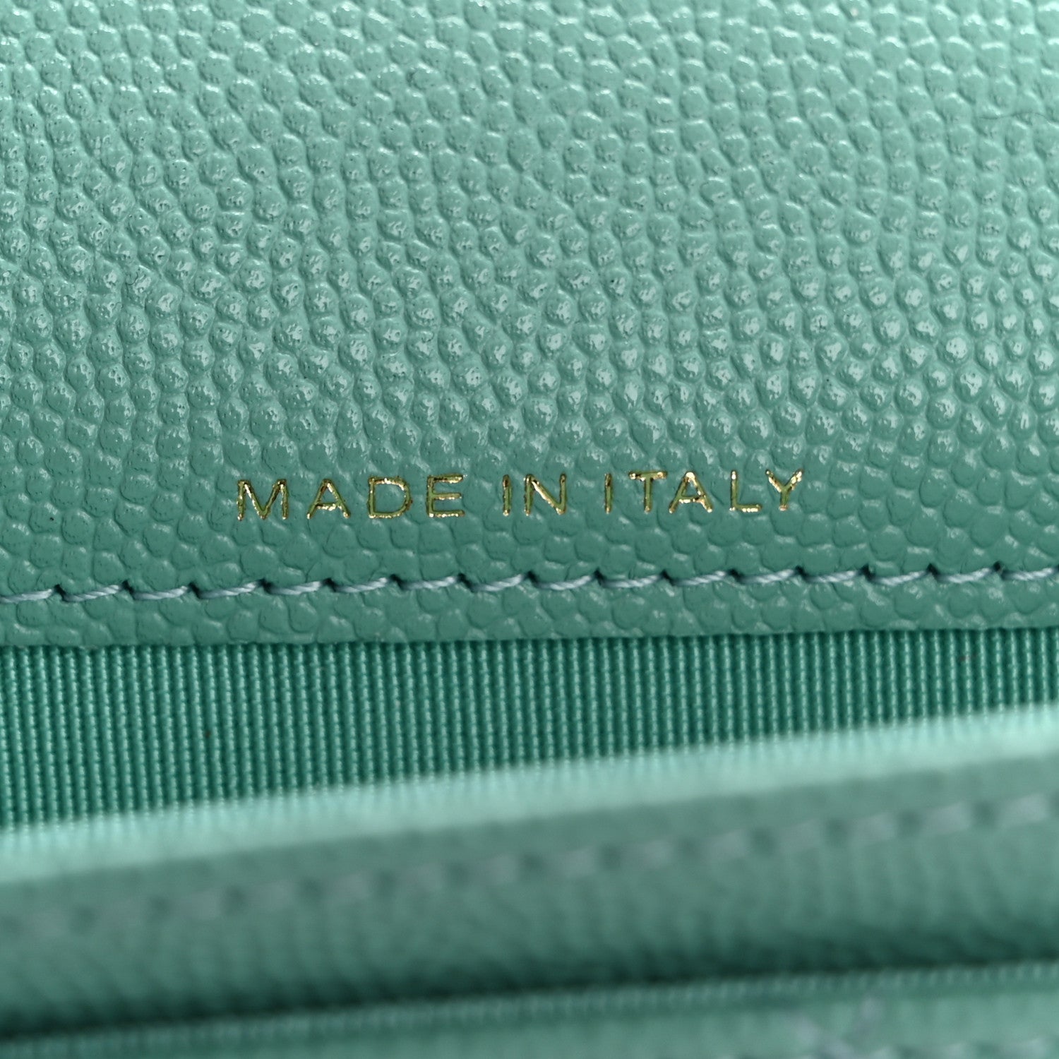 Chanel Caviar Quilted Flap Card Holder Wallet Light Green 7 of 9