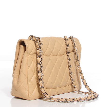 Chanel Caviar Quilted Jumbo Single Flap Beige Clair 3 of 8