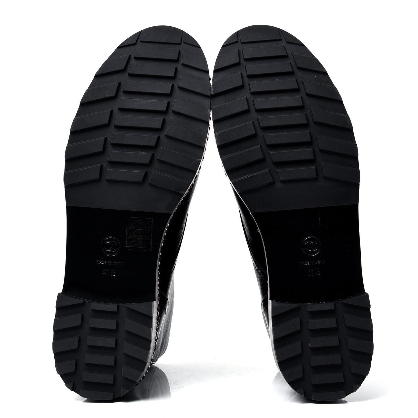 Crackled Calfskin Velvet Pearl Combat Short Boots 41.5 Black
