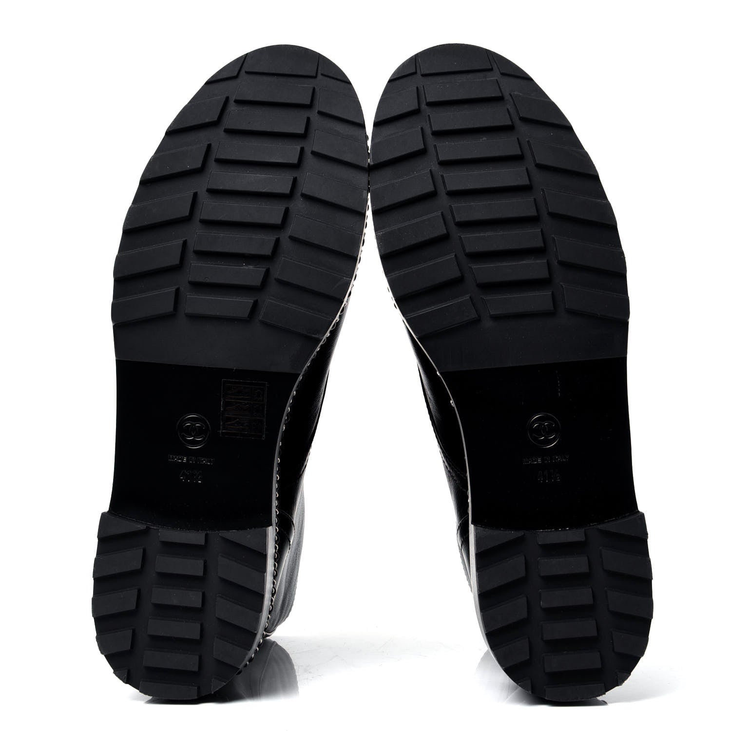 Chanel Crackled Calfskin Velvet Pearl Combat Short Boots 41.5 Black 5 of 6