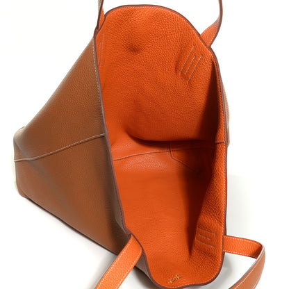 Hermes Taurillon Clemence Double Sens 36 Reversible Tote Gold and Orange 7 of 11