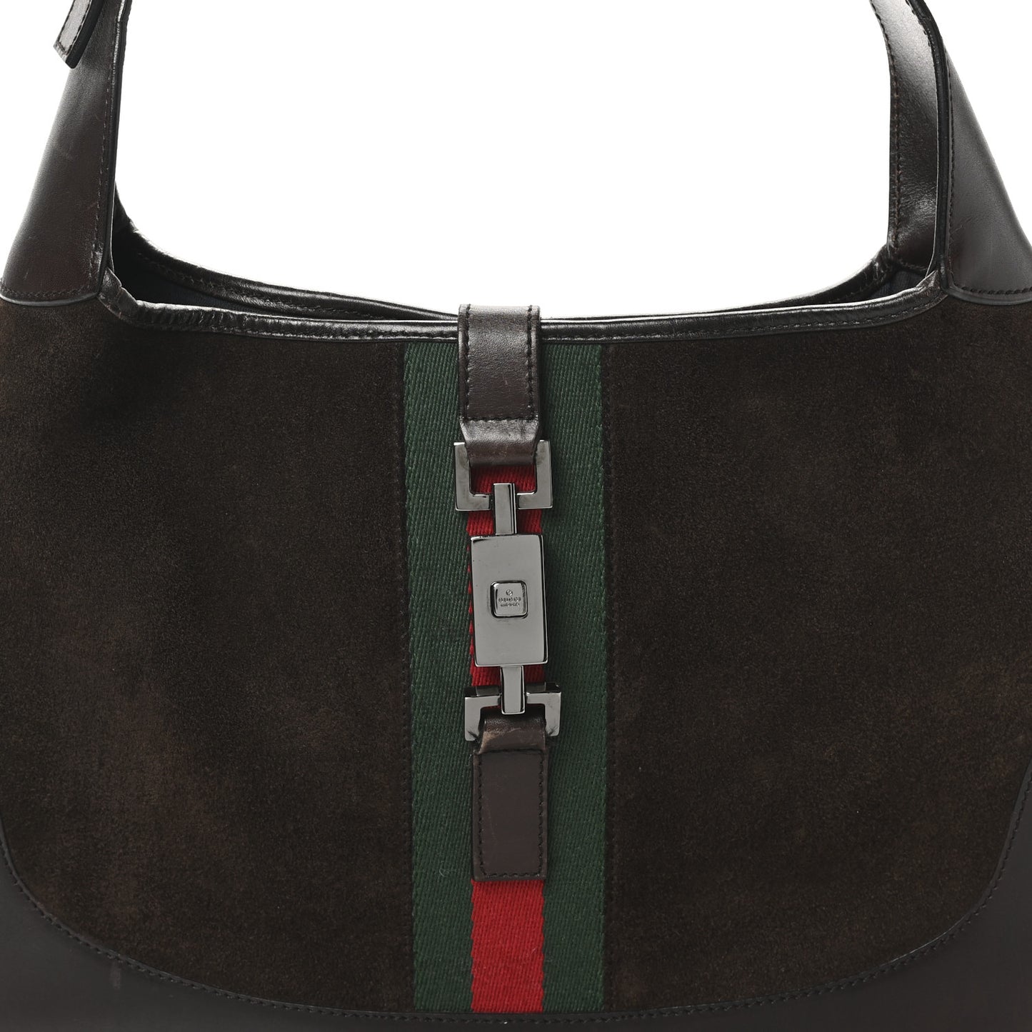Suede Web Small Jackie O Hobo Dark Brown