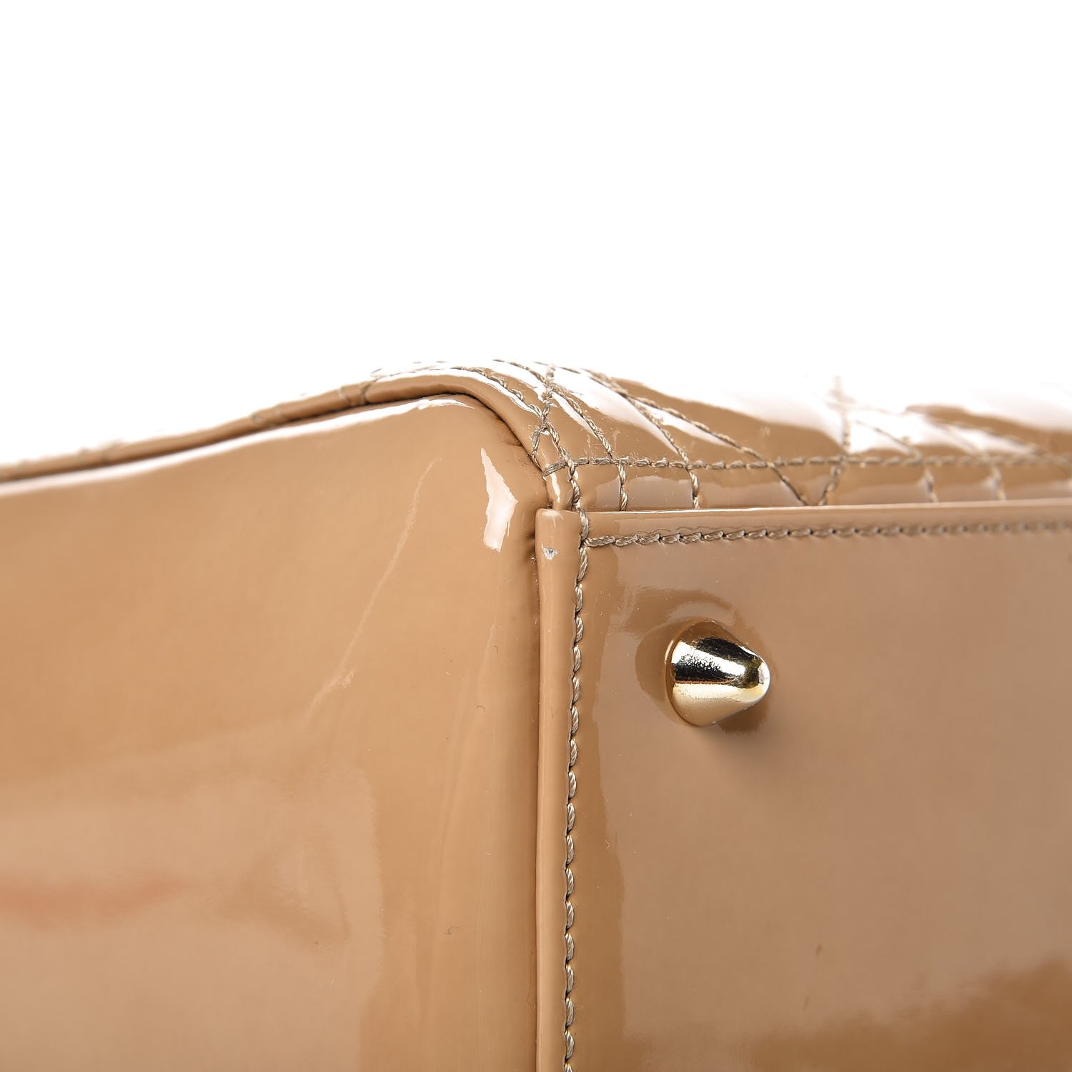 Christian Dior Patent Cannage Medium Lady Dior Beige 9 of 9