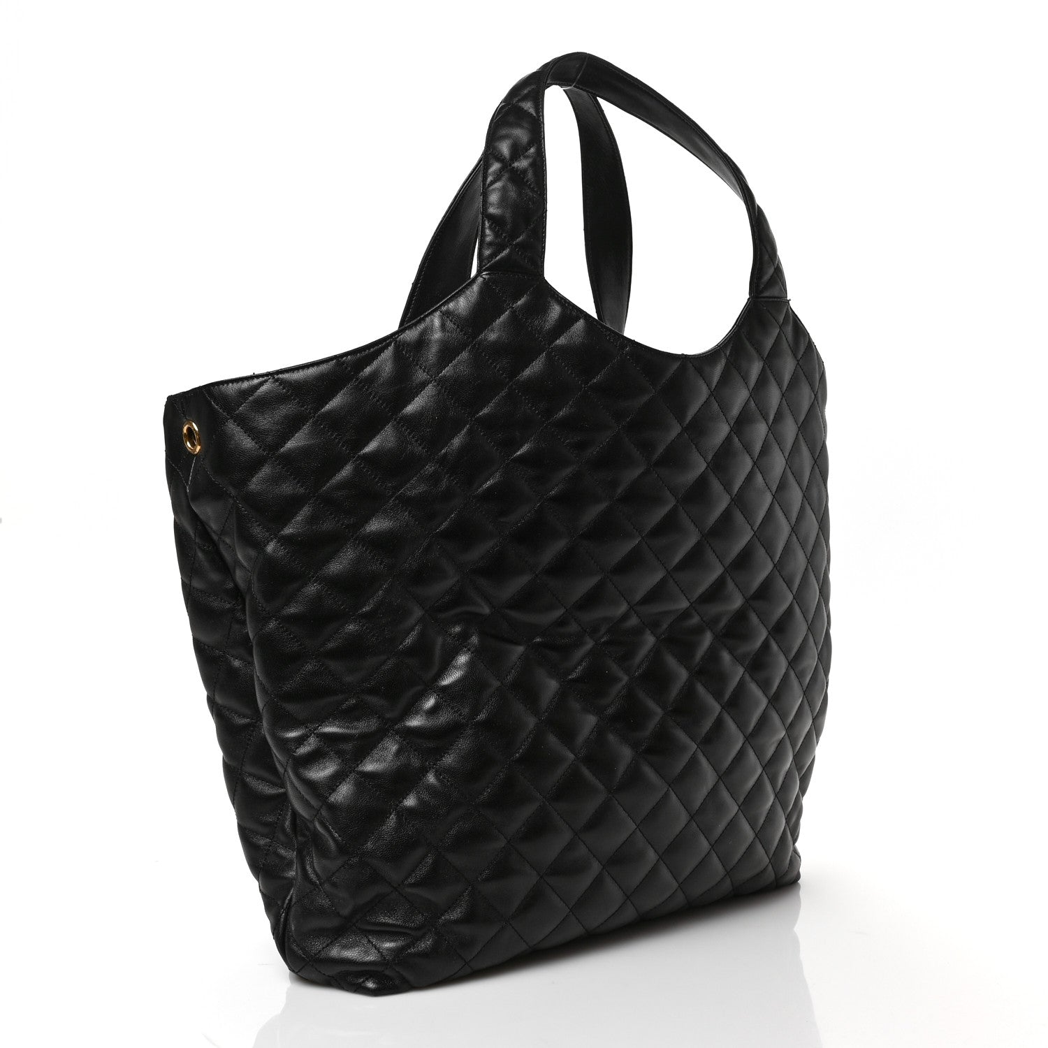 Saint Laurent Lambskin Quilted Maxi Icare Shopping Tote Black 3 of 8