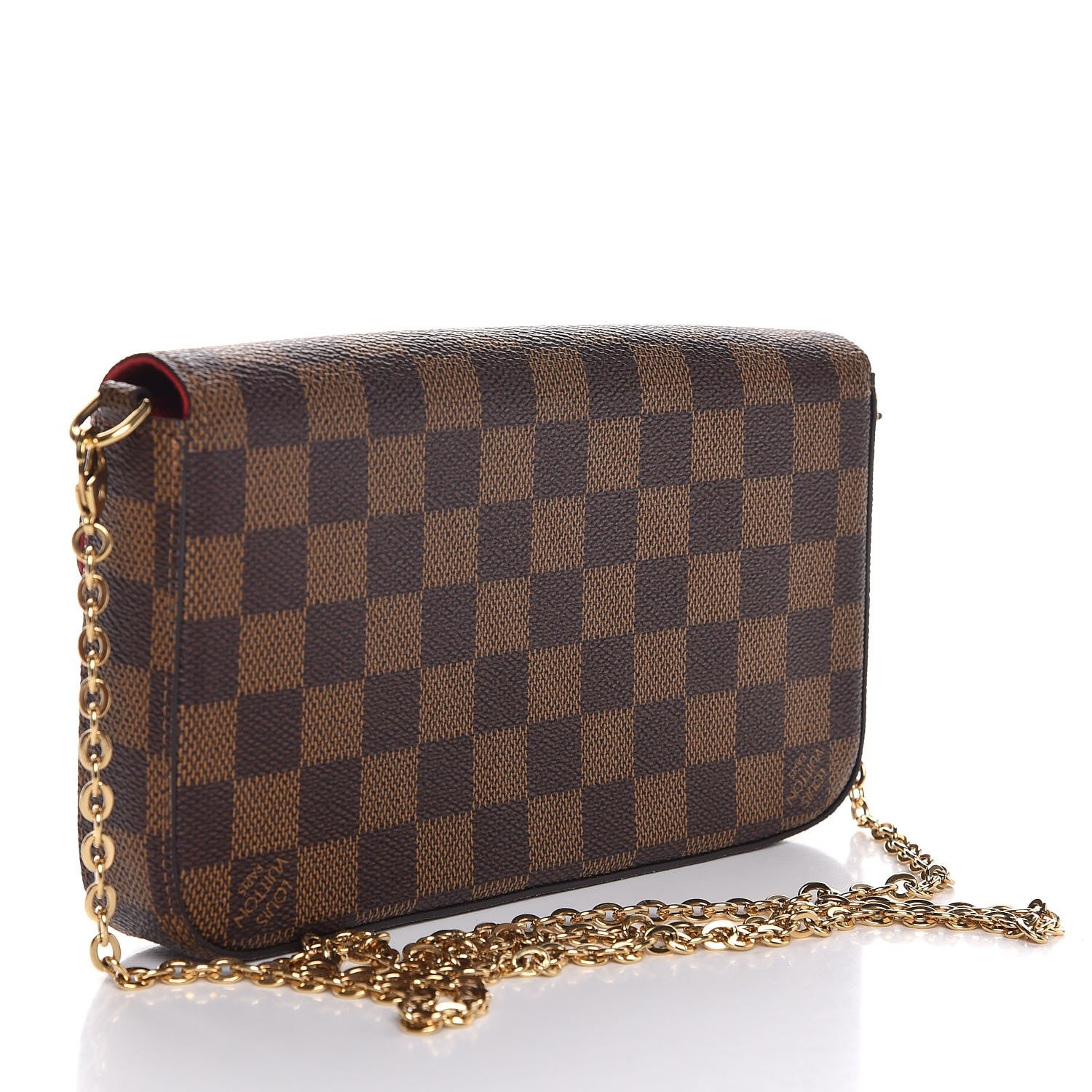 Louis Vuitton Damier Ebene Pochette Felicie Chain Wallet 3 of 8