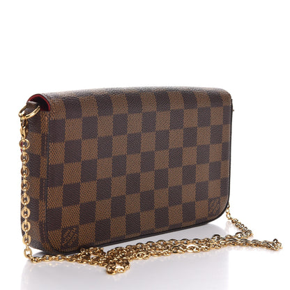 Louis Vuitton Damier Ebene Pochette Felicie Chain Wallet 3 of 8