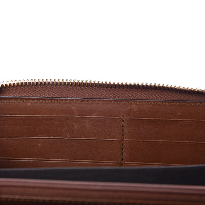 Gucci GG Supreme Monogram Cuoio Toscano Zip Around Wallet Beige Ebony Cuir 8 of 10