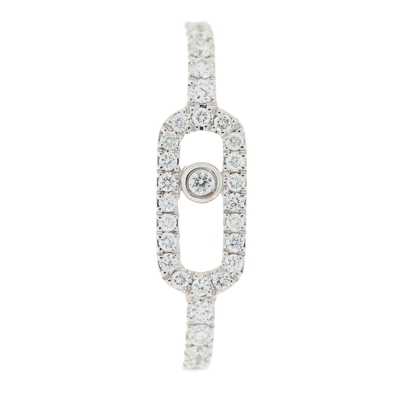 Messika 18K White Gold Diamond Move Uno Pave Mono Single Earring 1 of 7