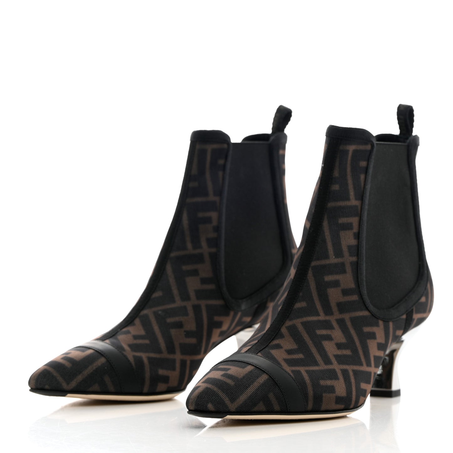 Mesh Tulle FF Colibri 55mm Ankle Booties 39.5 Tobacco Moro Black