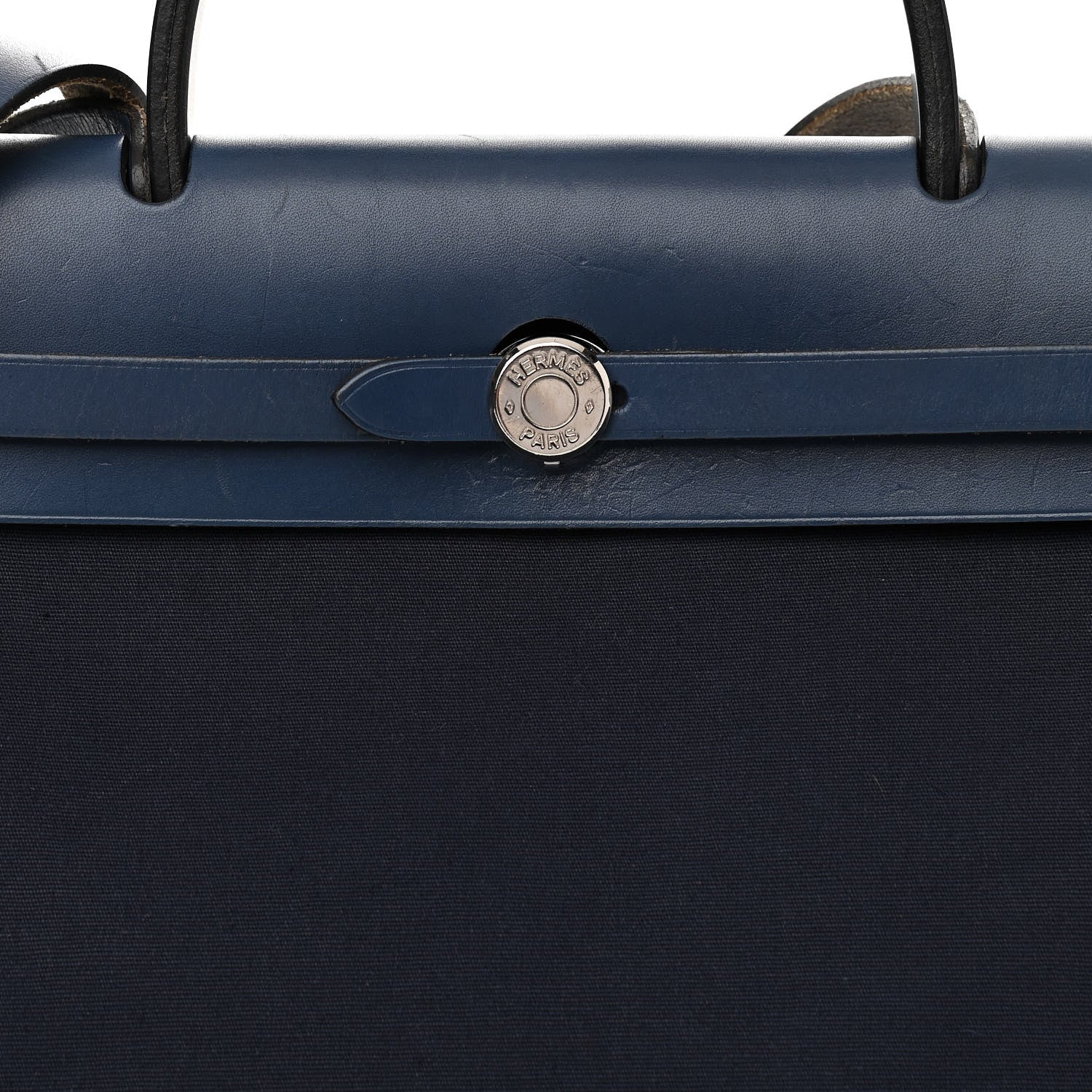Hermes Toile Vache Calfskin Herbag 30 PM Navy Bleu 7 of 11