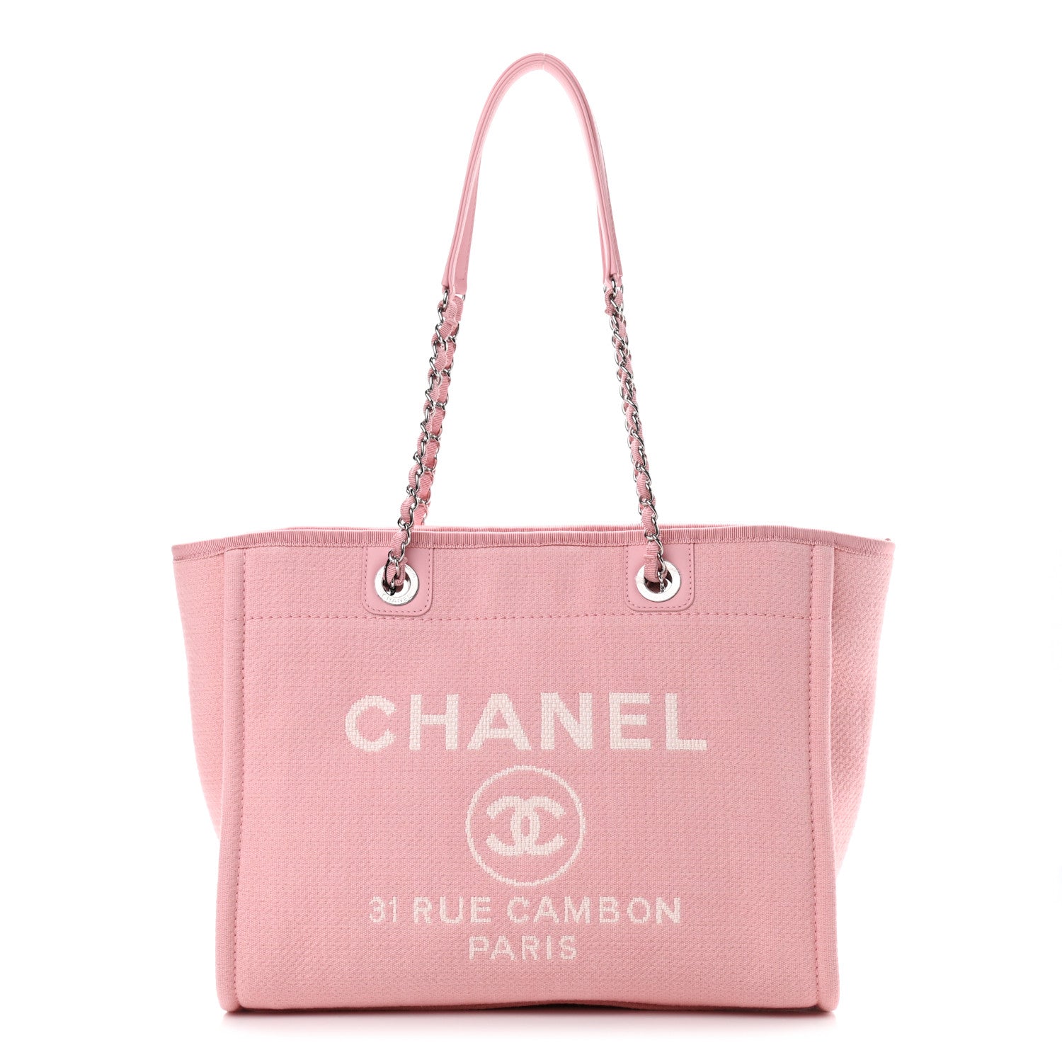 Chanel Mixed Fibers Small Deauville Tote Pink 2 of 9