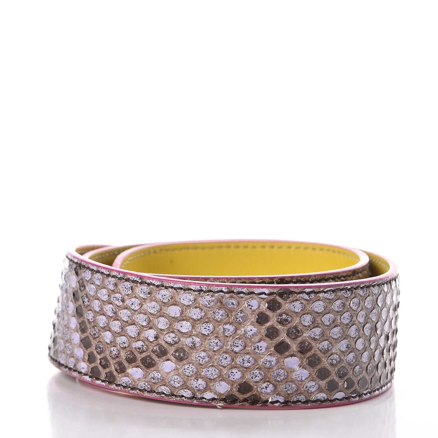 Shiny Python Vitello Dolce Strap You Purple Yellow