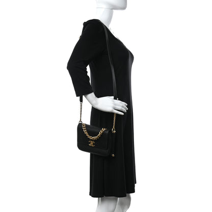Chanel Calfskin Stitched Flap Black 2 of 11