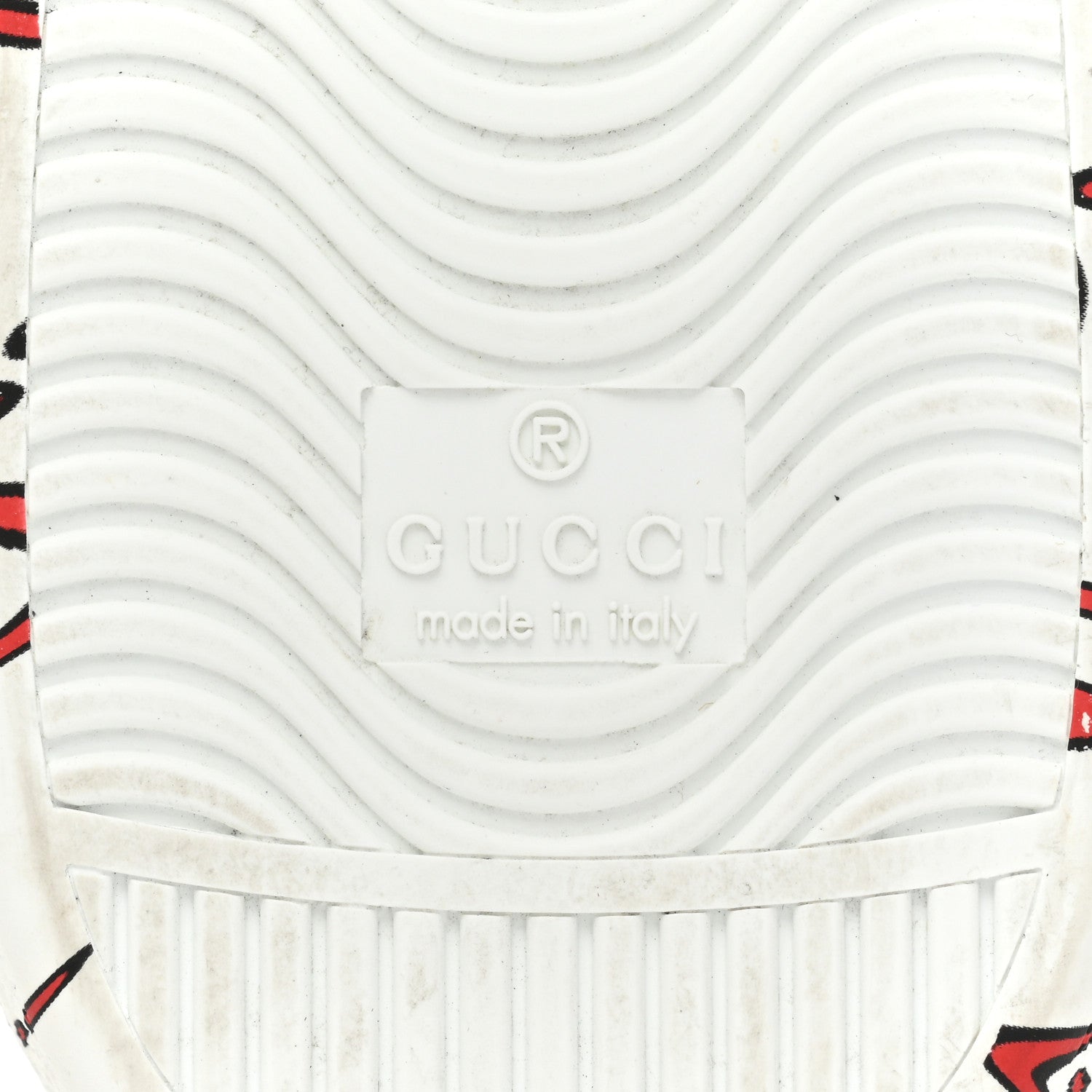 Gucci Calfskin GucciGhost Print Mens Ace Sneakers 10.5 White Hibiscus Red 7 of 11