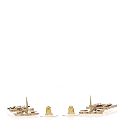 Chanel Crystal CC No 5 Drop Earrings Gold 3 of 5