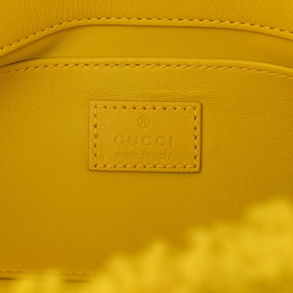 Gucci Merino Wool Medium Maxi Horsebit Chain Shoulder Bag Yellow 6 of 11