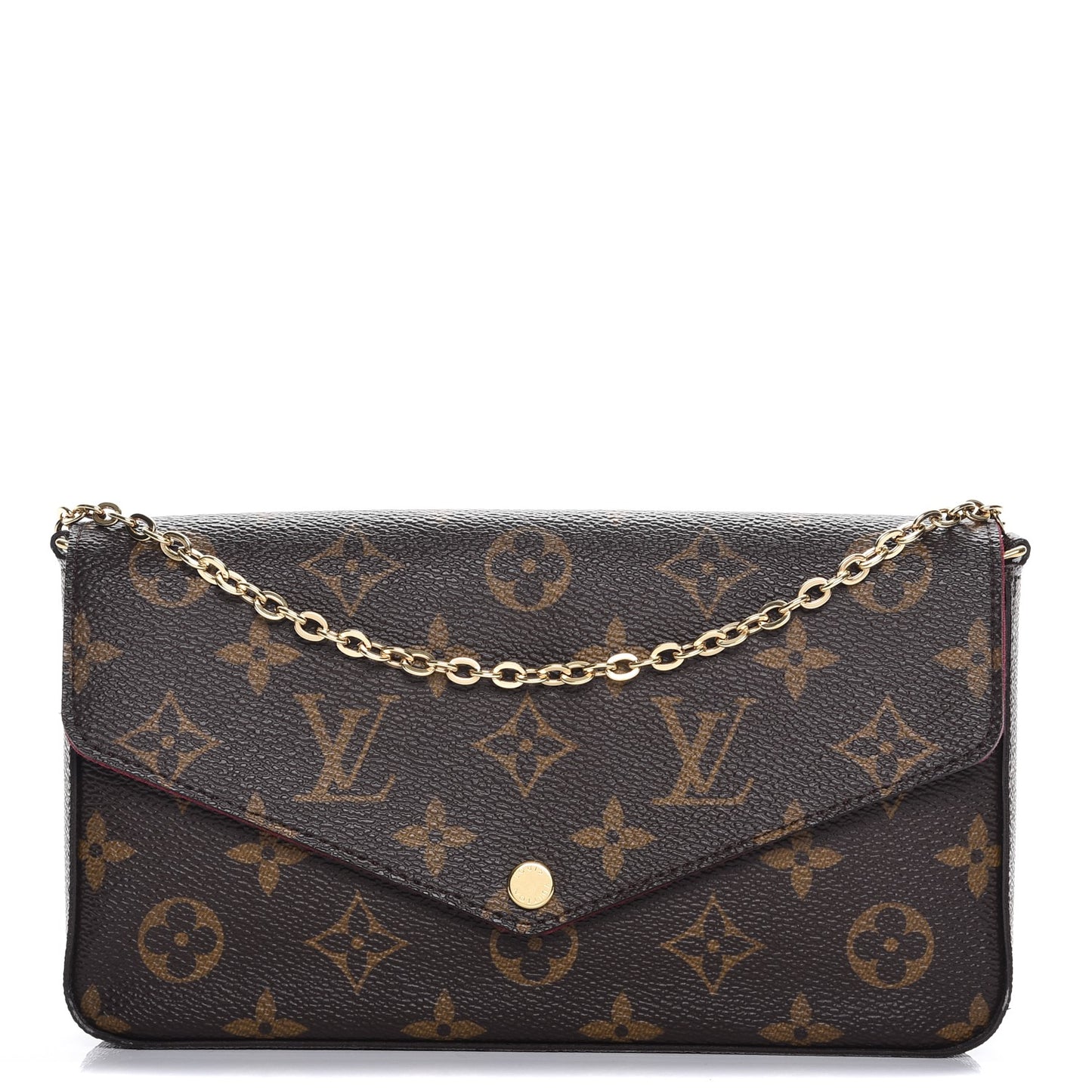 Monogram Pochette Felicie Chain Wallet Fuchsia
