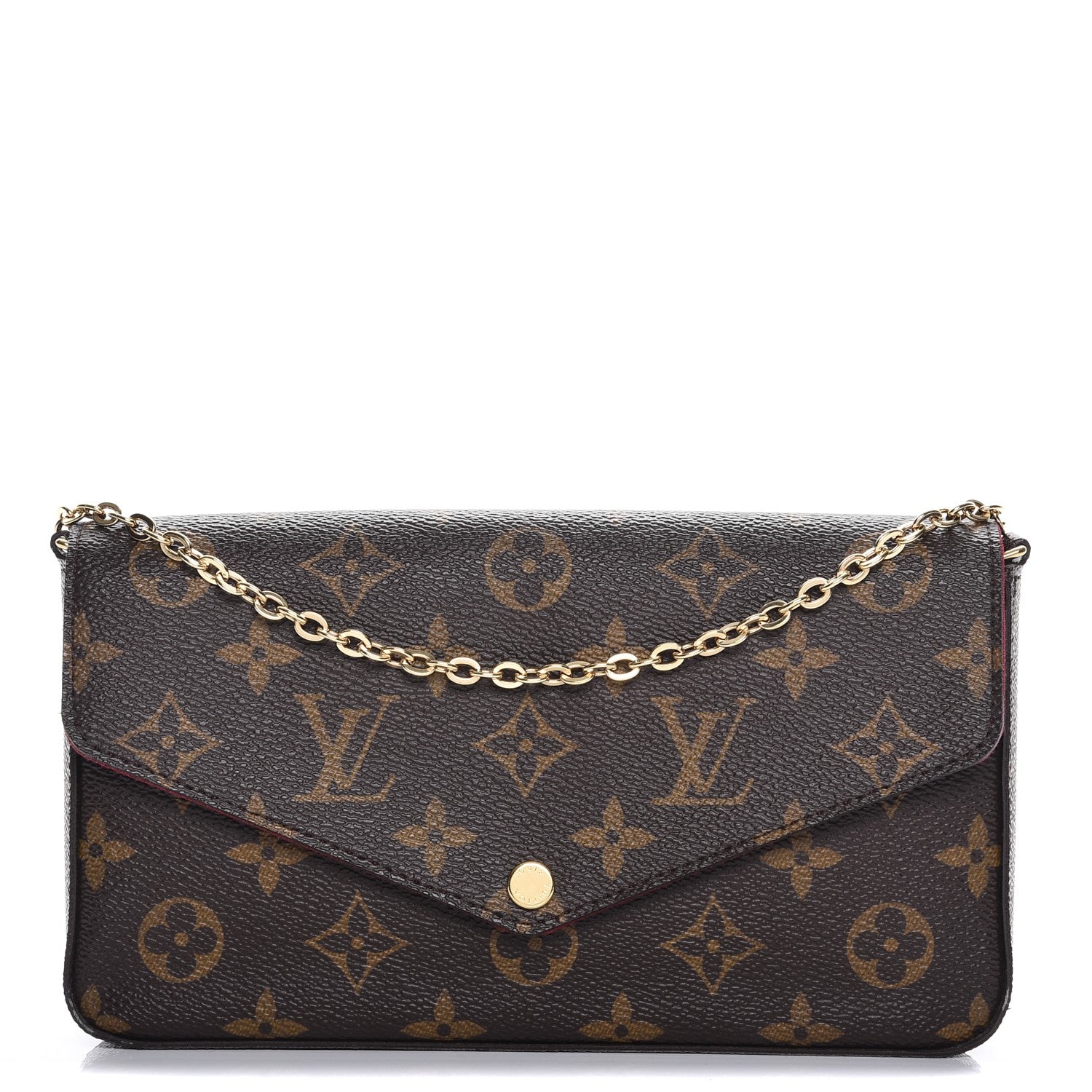 Louis Vuitton Monogram Pochette Felicie Chain Wallet Fuchsia 1 of 10