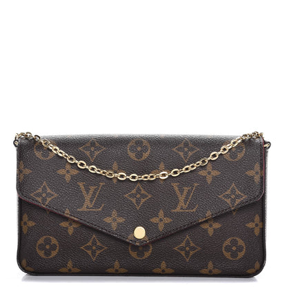 Louis Vuitton Monogram Pochette Felicie Chain Wallet Fuchsia 1 of 10