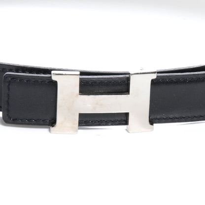Hermes Box Togo Reversible Constance 24mm H Belt 65 Noir Gris Tourterelle 3 of 6