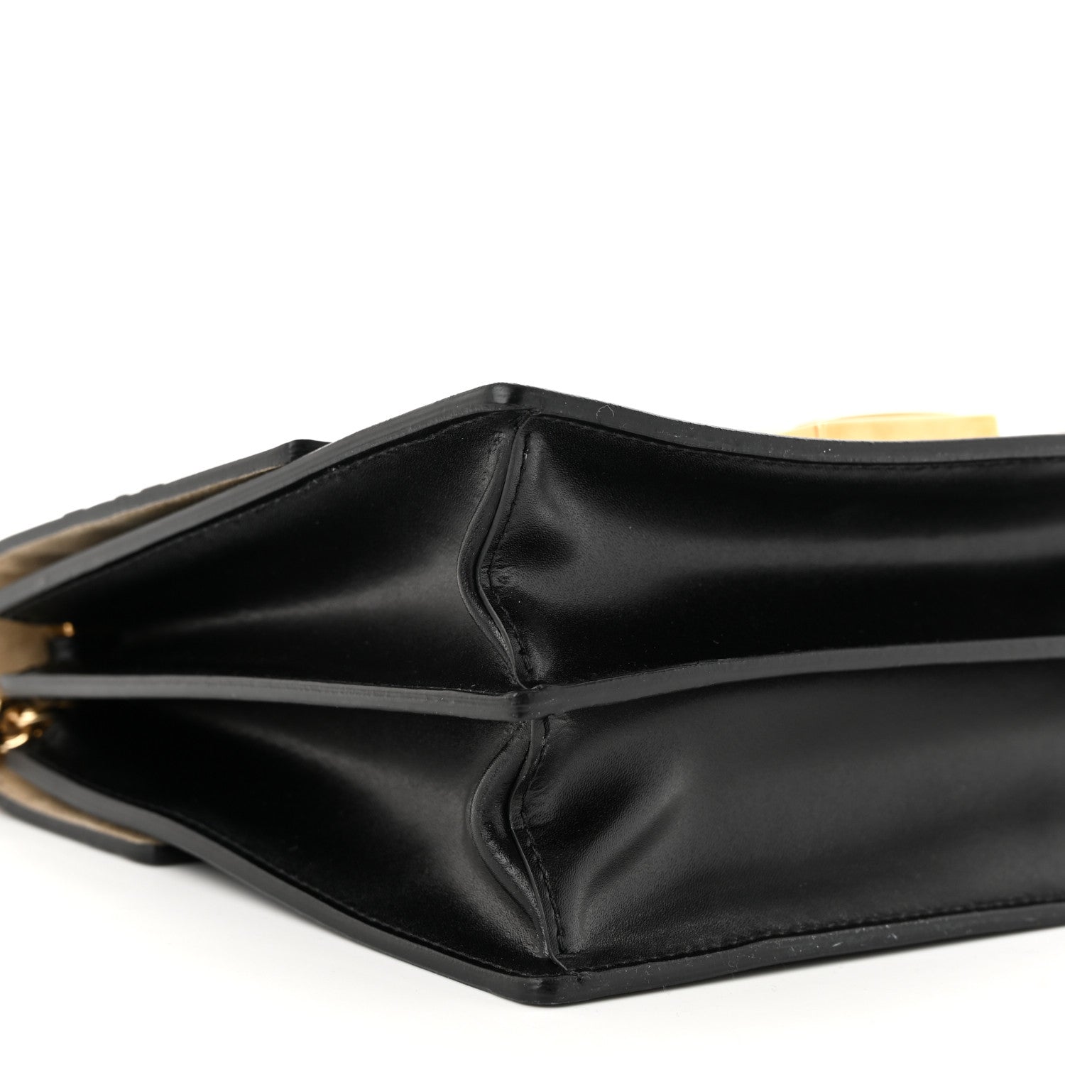 Fendi Vitello Liberty Bi-Color FF 1974 Embossed Chain Strap Kan U Shoulder Bag Black Maya 9 of 10