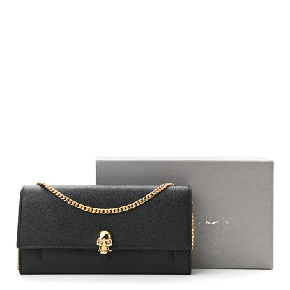 Alexander McQueen Pebbled Calfskin Skull Wallet on Chain Black 11 of 11