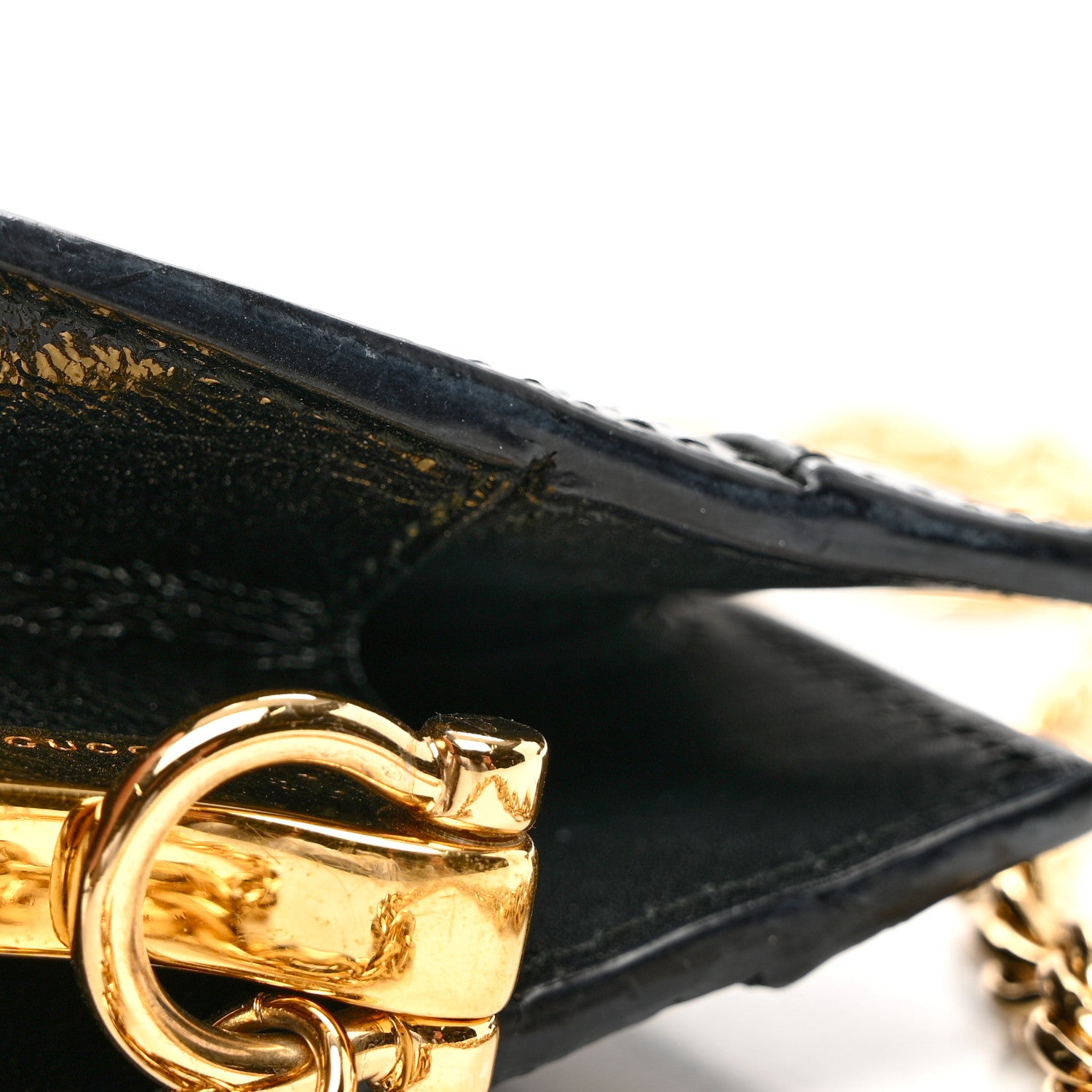 Gucci Suede Patent GG Web Small Ophidia Chain Shoulder Bag Black 10 of 12