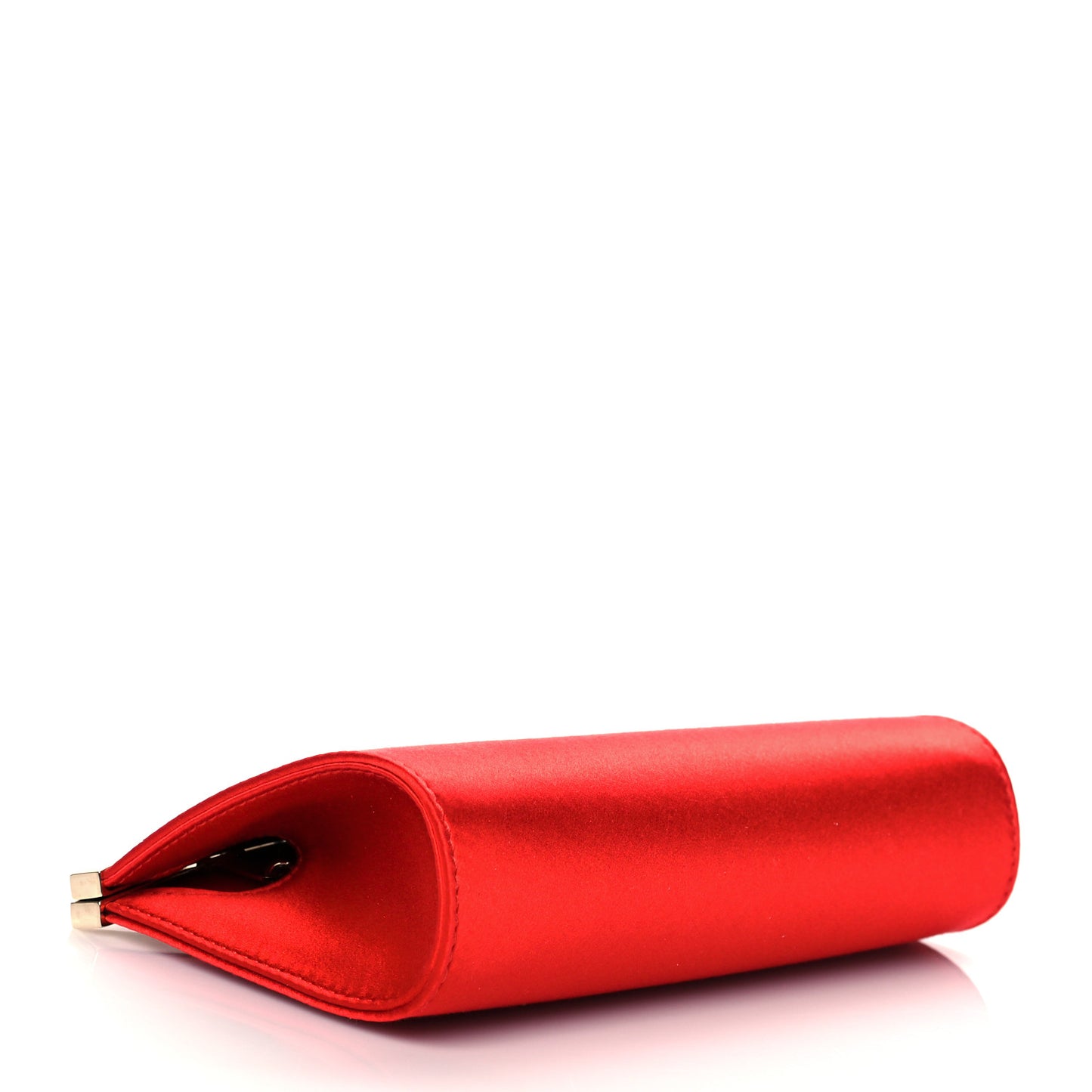 Satin Palmette Clutch Red