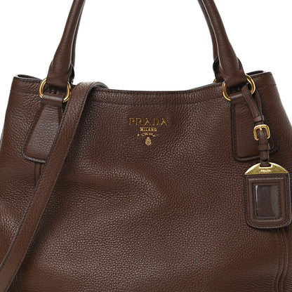 Prada Vitello Daino Shoulder Bag Bruciato 16 of 20