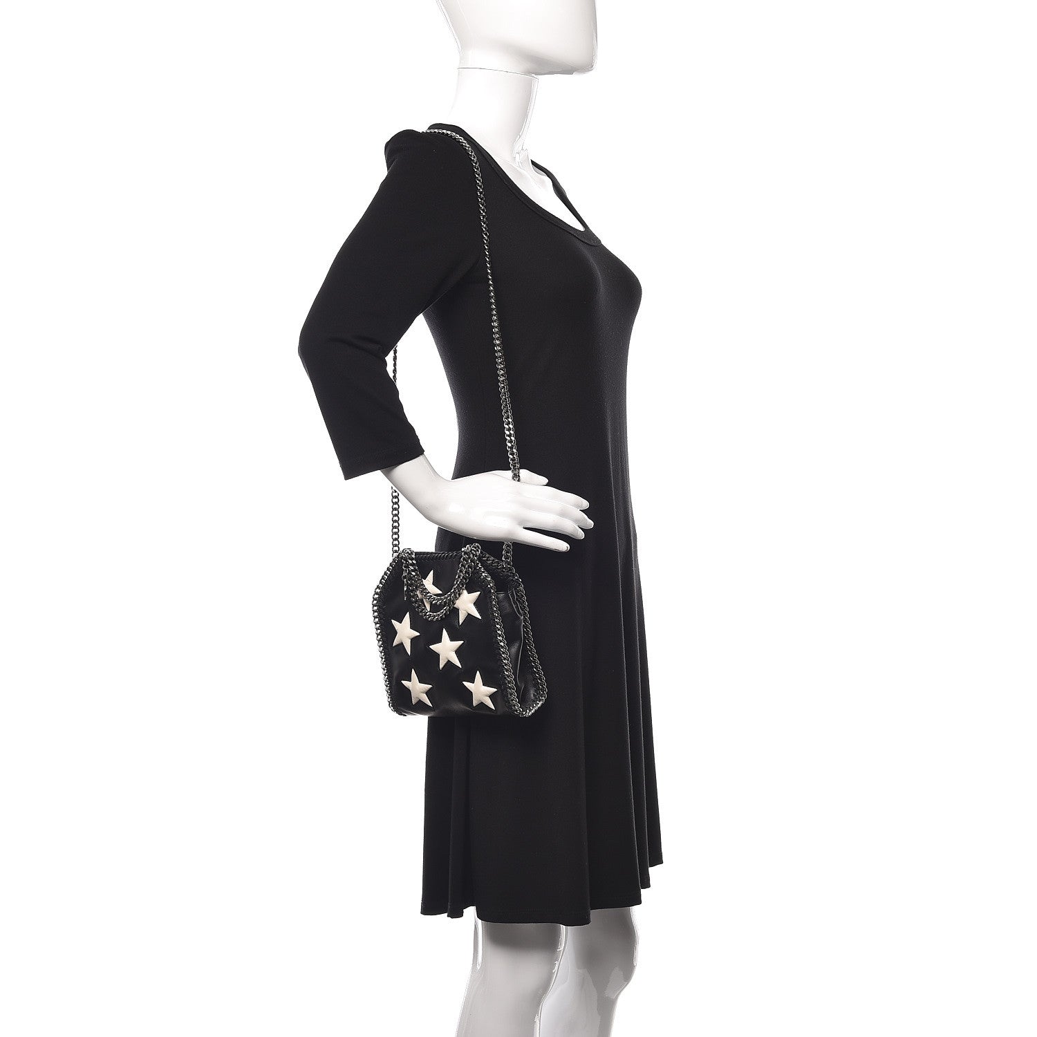 Stella McCartney Alter Nappa Embossed Tiny Star Falabella Tote Black 2 of 9