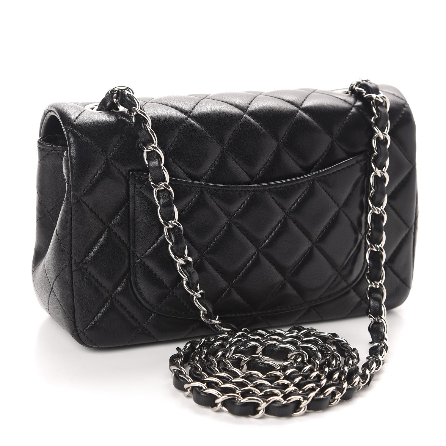 Chanel Lambskin Quilted Mini Rectangular Flap Black 3 of 11