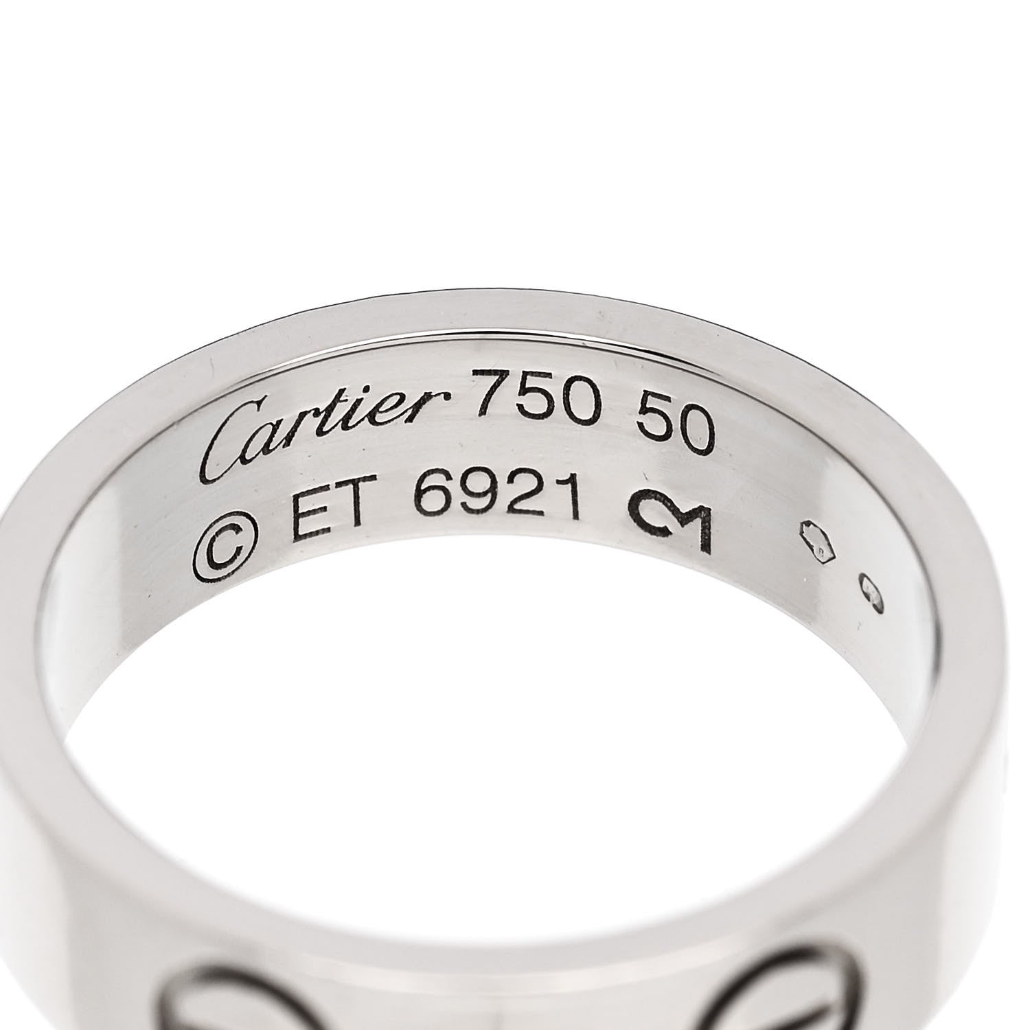 Cartier 18K White Gold 5.5mm LOVE Ring 50 5.5 4 of 4