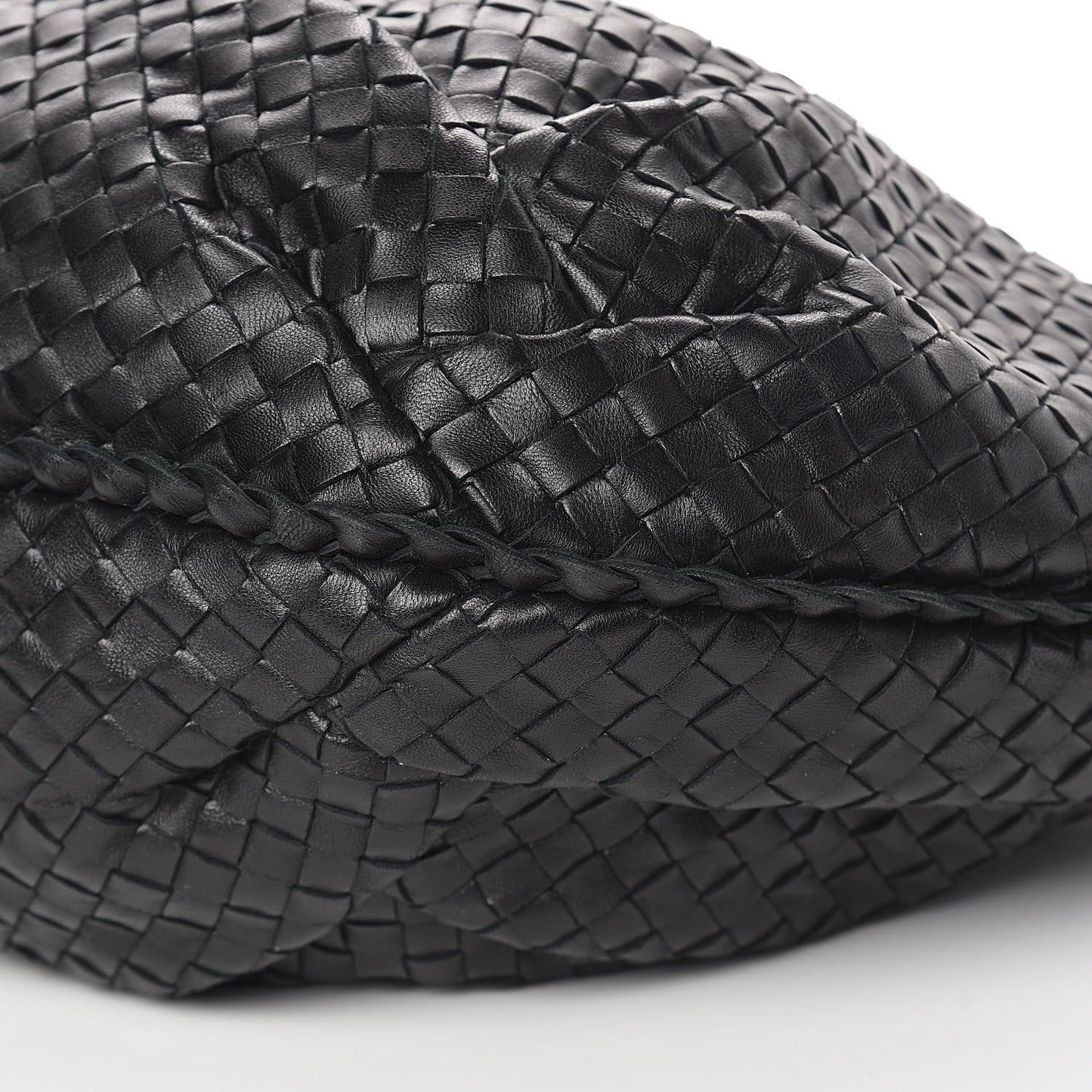 Nappa Intrecciato Large Belly Veneta Hobo Black