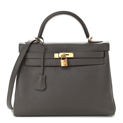 Hermes Evercolor Kelly Retourne 32 Etain 1 of 12