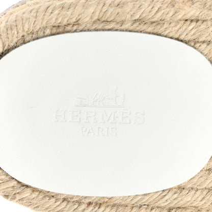 Hermes Calfskin Mens Antigua Espadrille Sandals 43 White 7 of 9