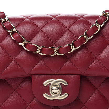 Chanel Lambskin Quilted Mini Rectangular Flap Burgundy 10 of 11