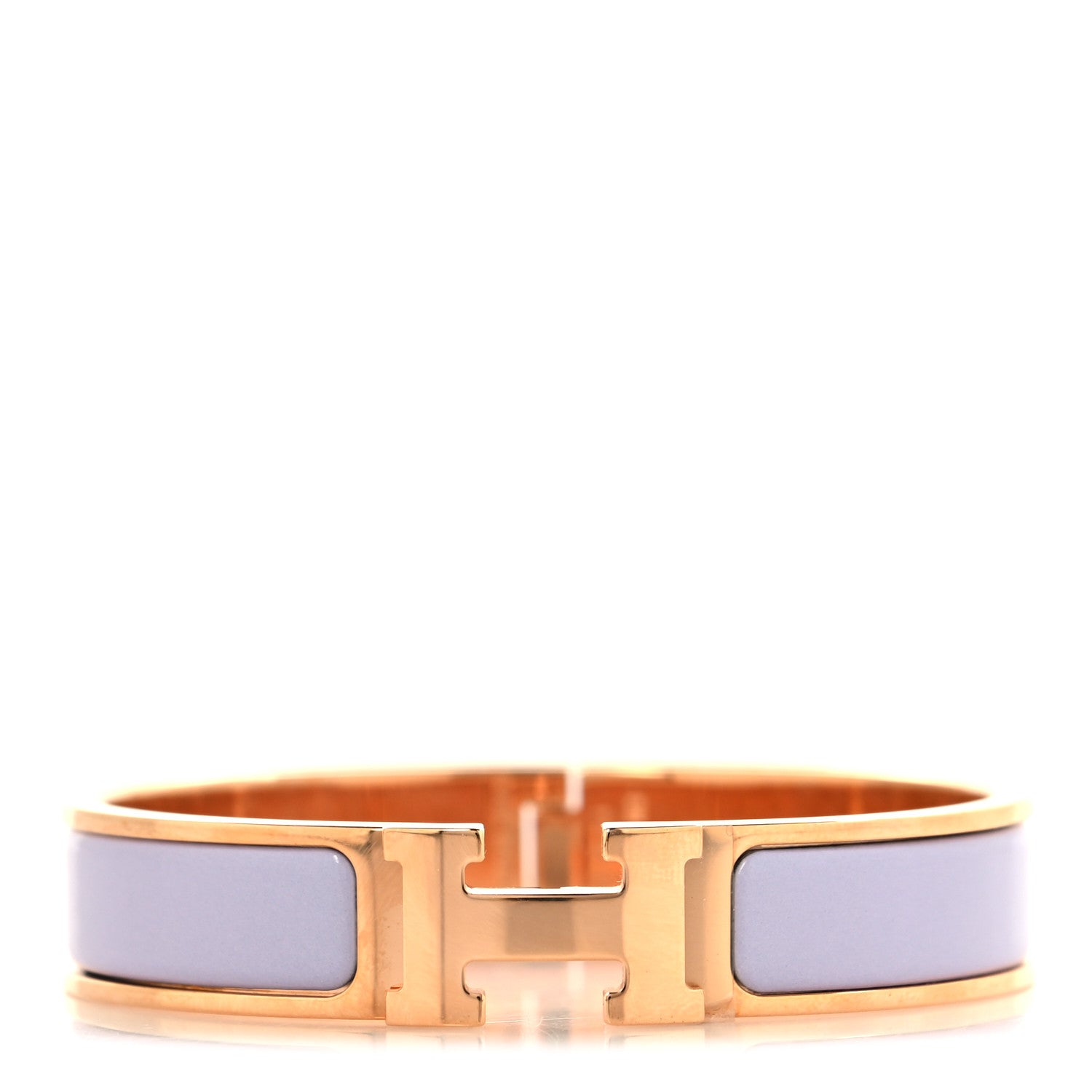 Hermes Enamel Narrow Clic Clac H Bracelet PM Rose Dragee 1 of 5