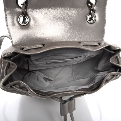 Chanel Metallic Calfskin Chevron Quilted Small Urban Spirit Backpack Silver 5 of 7