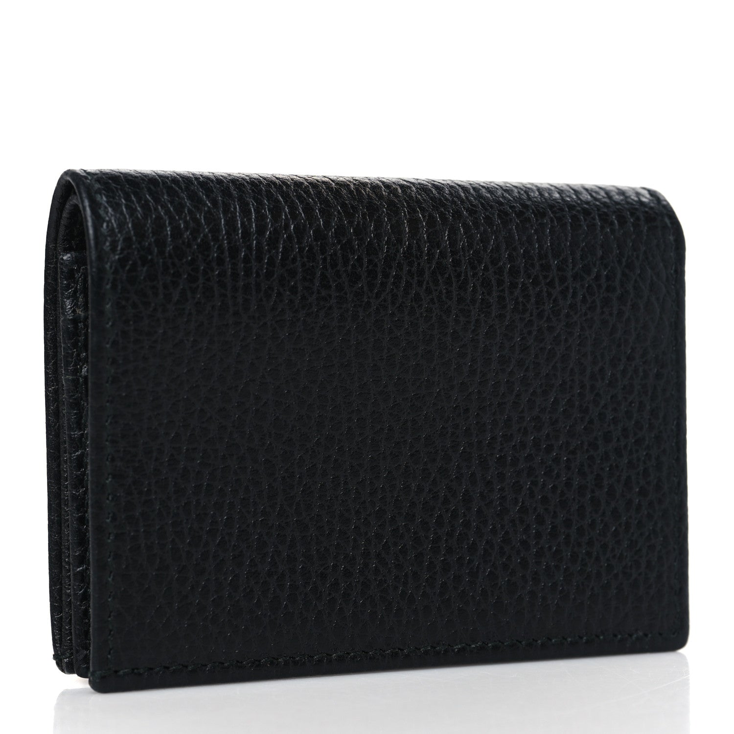 Gucci Pebbled Calfskin Butterfly Card Case Black 3 of 8